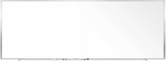 Ghent 4 x 12 Porcelain Magnetic Whiteboard, Aluminum Frame, 1 Marker, 1 Eraser by Ghent