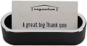 Metal Desktop Card Holder for Desk Stylish Aluminum Alloy Business Card Display Stand for Men Office Black 1 Pack
