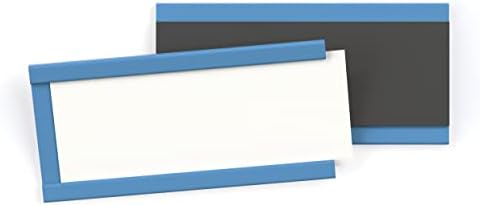 Magnatag® 1" x 2" Blue Magnetic Card and Label Holders (25 Pack)