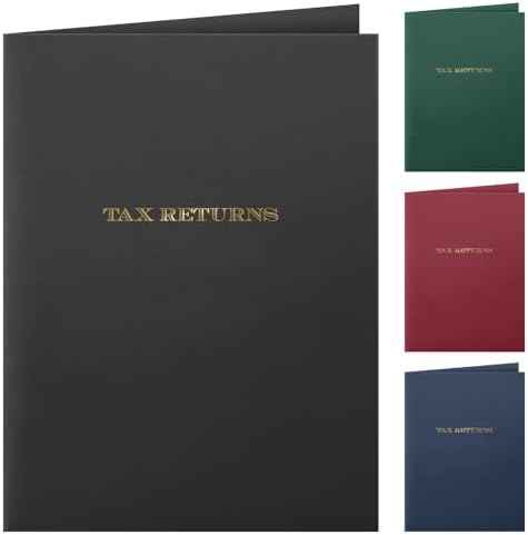 The Gallery Collection, 25 Count, Black, Tax Return Pocket Folders, Gold Foil Stamped, for Tax Professionals (9 x 12)