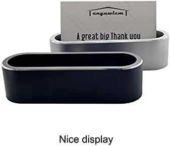 Metal Desktop Card Holder for Desk Stylish Aluminum Alloy Business Card Display Stand for Men Office Black 1 Pack