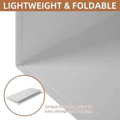 Extra Large Bulletin Board, 72 x 48 Inches Decorative Felt Pin Board Foldable Photo Board Self-Adhesive Vision Board with 50 Pushpins for Office, Home, School, Cork Board Alternative for Wall (White)