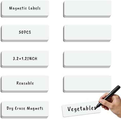 50Pcs Magnetic Dry Erase Labels Whiteboard Magnets Size 3.2"x1.2" Name Tags