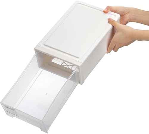ZENFUN 3 Pack Plastic Stackable DrawerStorage Drawers Bins, Small Drawer-type Desk Organizer Boxes, Translucent Small Chest of Drawers, Stackable Drawers for Home, Office, Desktop
