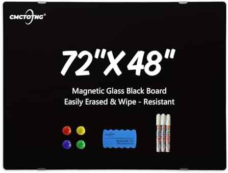 Glass Magnetic Dry Erase Whiteboard 48"x36" for Wall Office