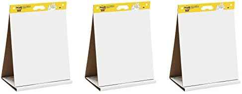 Post-it Super Sticky Tabletop Easel Pad, 20 x 23 inches, 20 Sheets/Pad, 1 Pad , Portable White Premium Self Stick Flip Chart Paper, Dry Erase Panel, Built-in Easel Stand
