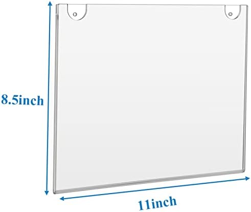 PecMuikee Acrylic Sign Holder 8.5x11 Horizontal, Wall Mount Acrylic