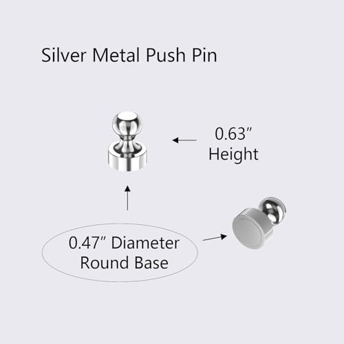 Updated Strong Magnetic Metal Push Pins, Fridge Magnets Push Pins for Kitchen, Whiteboard, Office, Classroom and Map - Powerful Refrigerator Magnets,Super Strong Fridge Magnet - 24Pack