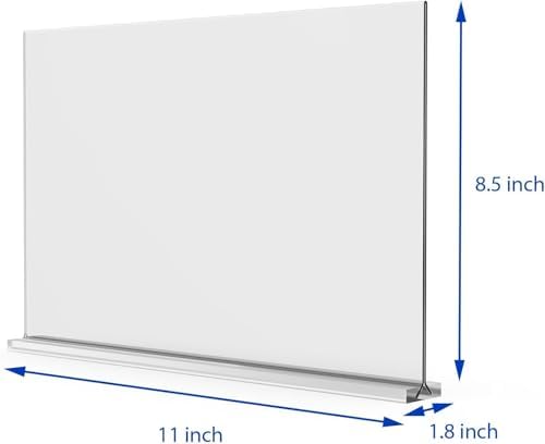 newnewshow Acrylic Sign Holder 11x8.5 Inch 3 Pack Horizontal T Shape Double-Sided Desktop Display Holder for Office, Shop, Party