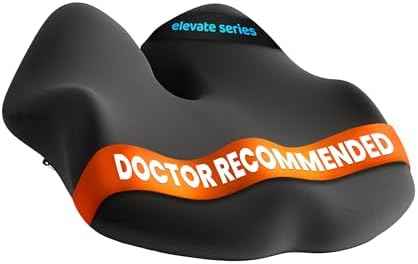Elevate Series by Everlasting Comfort Doctor Recommended Memory Foam Seat Cushion for Office Chairs & Car - Ergonomic Desk Accessories - Cushions for Tailbone Pain Relief (Charcoal Black, Large)