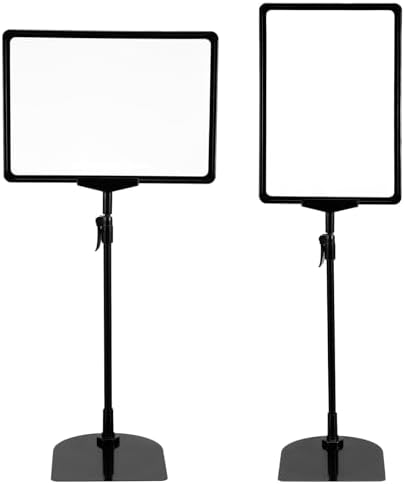 MAQUITA 2 Pcs Sign Holder Stand Flip Open Pedestal Floor Standing, Adjustable Versatile for Display, Easy Replacement for Events and Promotions (8.5x11 Inch )