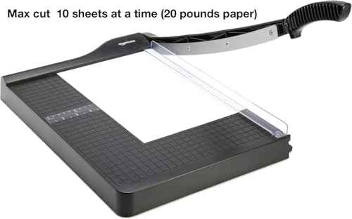 Amazon Basics Paper Trimmer Cutter for Office and Crafts, Heavy-Duty, Portable Guillotine Paper Cutter, 15-Inch, 10-Sheet Cardstock for Photos