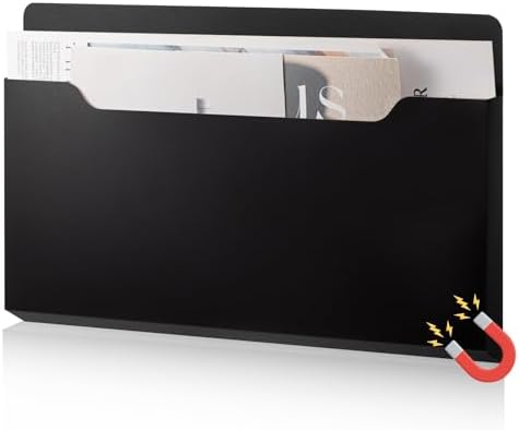 Feifeiya Magnetic File Holder Wall, 13.8 x 8.3 Inch, Horizontal, Black