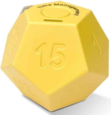 Cube Pomodoro Timer - Flip to Start Countdown, Rechargeable Mini Productivity Timer for Study, Office, 11 Preset Times, Silent/Vibration, Time Management Tool for Kids & ADHD (Yellow)
