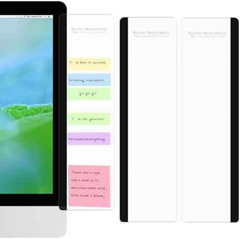 Office Desk Accessories 2pcs Multifunction Computer Monitor Memo Board - Office Supplies for Women Men Computer Sticky Note Holder Home Decor (Smooth Monitor Memo Board)