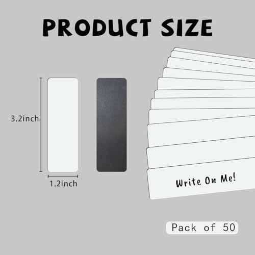 50Pcs Magnetic Dry Erase Labels Whiteboard Magnets Size 3.2"x1.2" Name Tags