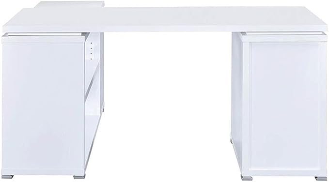 Pemberly Row L Shape Corner Storage Desk in White, Letter/Legal File, 5 - Image 7