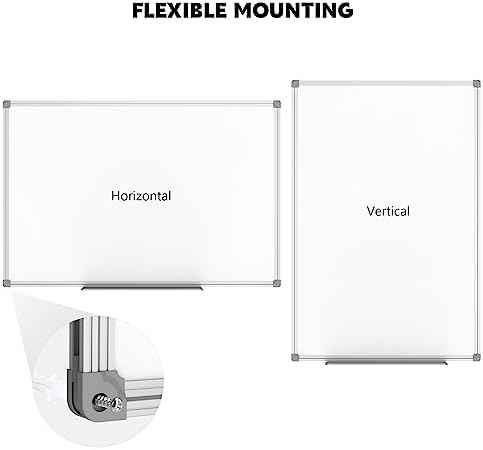 Lockways White Board Dry Erase Board 48 x 36 Inch, Magnetic Whiteboard