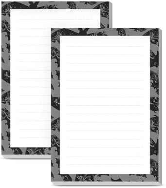 Sticky Notes 4X6 Inches, 2 Pack Large Cute Self-Stick Pads, Bright Funny Memo Pads Easy to Stick for Home, Office Black Bats