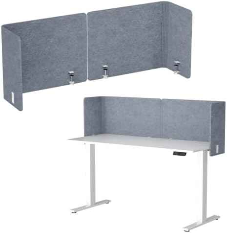 Desk Privacy Panel,2PCS L-Shaped Clamp-On Office Desk Divider,47.2" x 15.7"