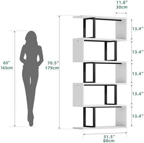 YITAHOME Tall Bookshelf Modern Book Shelf 6 Tier Bookcase