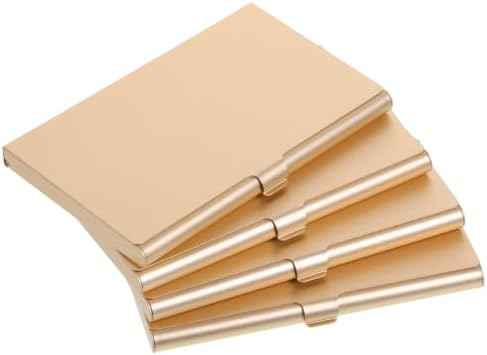 Gold Slim Business Card Case, 4 Pack Gold Metal Business Card Holder