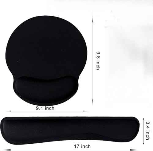 2-Pack Memory Foam Keyboard and Mouse Wrist Rest Pad Set, Ergonomic Gel-Infused, Non-Slip, Pain Relief for Carpal Tunnel