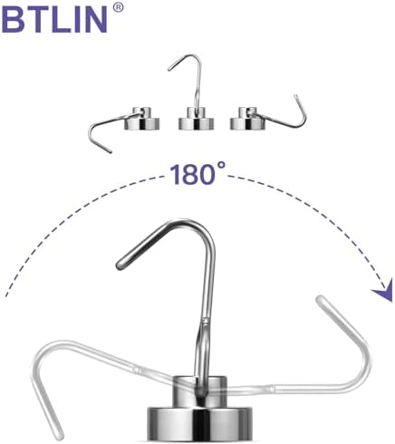 BTLIN Mini Magnetic Hooks, Strong Neodymium Magnet with Small Hook