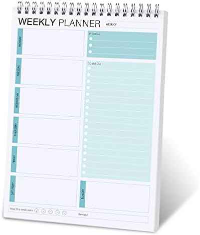 Weekly Planner To Do List Notepad for Work & Daily Life 6.5 x 10 in (Green)