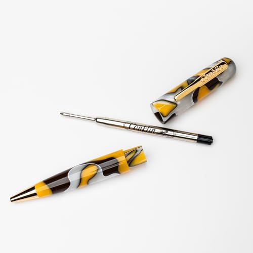 Conklin All American Ballpoint Pen in Yellowstone – Unique Yellow, Brown & White Design – Ideal Gift for Professionals & Pen Enthusiasts