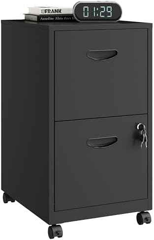 Polup 2 Drawer Rolling File Cabinet with Lock for Home Office