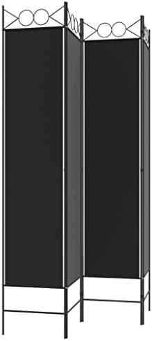 4-Panel Folding Room Divider Privacy Screens, Partition Room Divider Screen Portable Fabric Panel, Indoor Folding Portable Partition Screen, Black 63"x78.7" Fabric,-1478