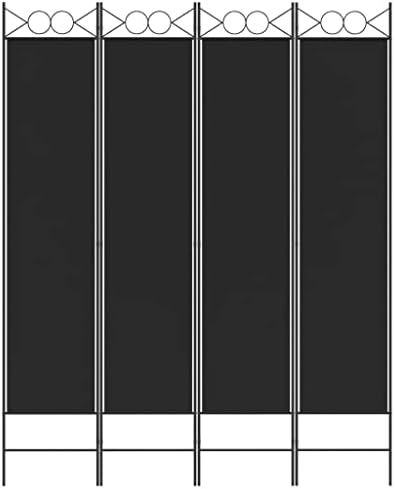 4-Panel Folding Room Divider Privacy Screens, Partition Room Divider Screen Portable Fabric Panel, Indoor Folding Portable Partition Screen, Black 63"x78.7" Fabric,-1478