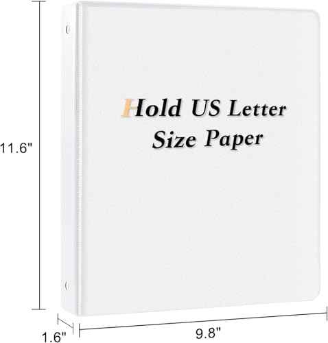 CIXILDTS 1-inch Round Ring Binder with 150+ Paper Capacity, White