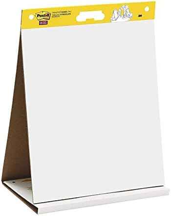 Post-it Super Sticky Tabletop Easel Pad, 20 x 23 inches, 20 Sheets/Pad, 1 Pad , Portable White Premium Self Stick Flip Chart Paper, Dry Erase Panel, Built-in Easel Stand