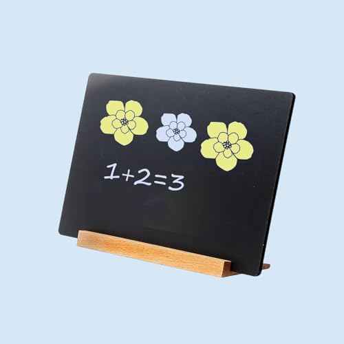 NEWNEWSHOW 2 Pack 8.7x12 Inch Tabletop Chalkboard with Wood Holder