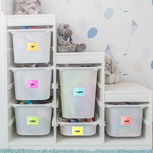 Chinco 50 Pack 3.1" x 3.9" Clear Adhesive Pockets, Index Card Pockets With Top Open Loading, Plastic Labels Holders for Organizing Storage Bins, Library Card, Drawer, and Protecting Your Cards