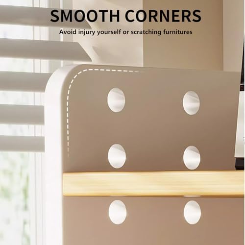 Wooden Desk Shelf Organizer with Adjustable Tiers and Side Hooks