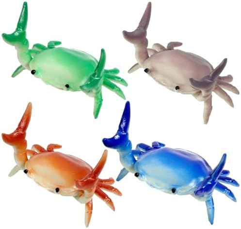 4 Pcs Desk Crab Pen Holder, Creative Weightlifting Crab Pencil Stand, Cute Desktop Organizer for Office Home School Supplies - 4 Assorted Colors