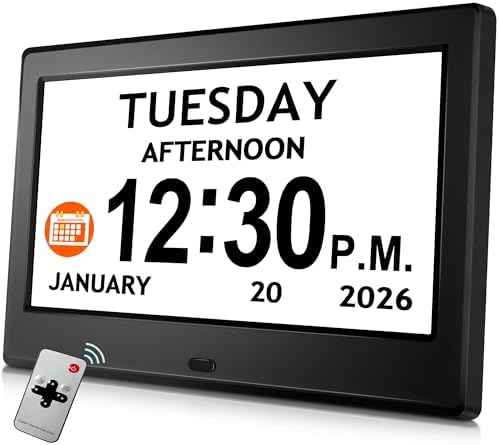 7'' Digital Clock, Dementia Clock for Seniors with Date Time, Large Display