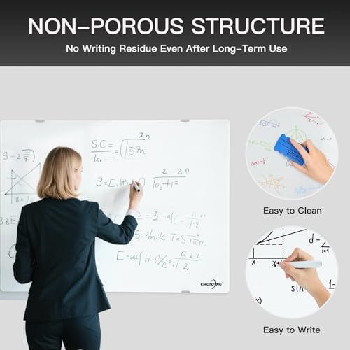 Glass Magnetic Dry Erase Whiteboard 48"x36" for Wall Office