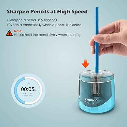 Electric Pencil Sharpeners, Battery Powered for Colored Pencils, High-Speed Operated Automatic & Manual Pencil Sharpener for Kids, Home School (blue1)