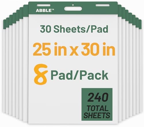 Super Sticky Easel Pad, 25 x 30 Inches, 30 Sheets/Pad, 8 Pads/Pack