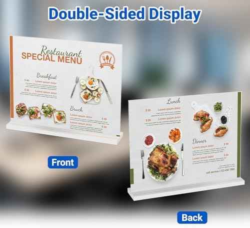 10 Pack Acrylic Sign Holder 11 x 8.5 Horizontal, Double-Sided Clear