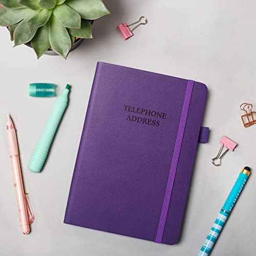 Legend Telephone Address Address Book for Seniors with Tabs, Purple