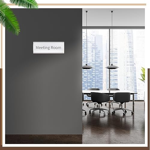Therwen 6 Pcs Aluminum Office Name Plate Holder for Door, Silver
