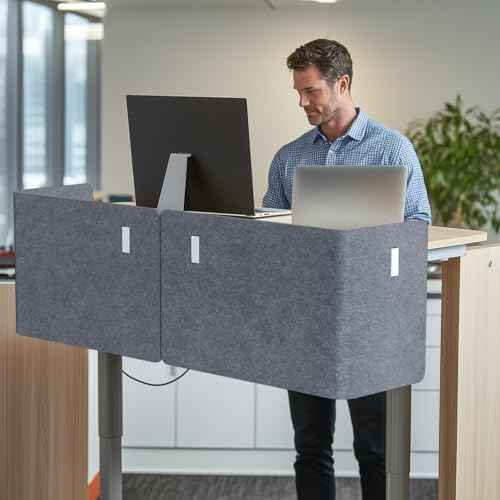 Desk Privacy Panel,2PCS L-Shaped Clamp-On Office Desk Divider,47.2" x 15.7"