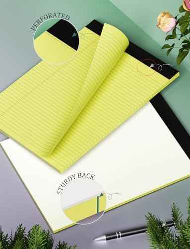 10 Pack Yellow Legal Pads 8.5 x 11, College Ruled Note Pads Lined
