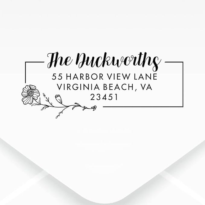 Custom Floral Address Stamp | Choose from 12 Designs | Multiple Ink Color - Image 2