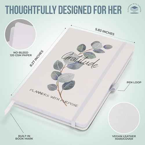 Planners with Purpose Gratitude Journal for Women - 5 Minute Daily Self Care & Mindfulness Planner with Guided Prompts for Positivity, Affirmations, Manifestation, Reflection - Undated Happiness Diary